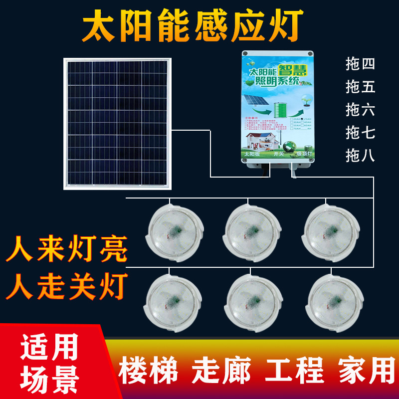 Solar corridor lights staircase lights one to six LED ceiling lights with human body induction Corridor reconstruction super bright
