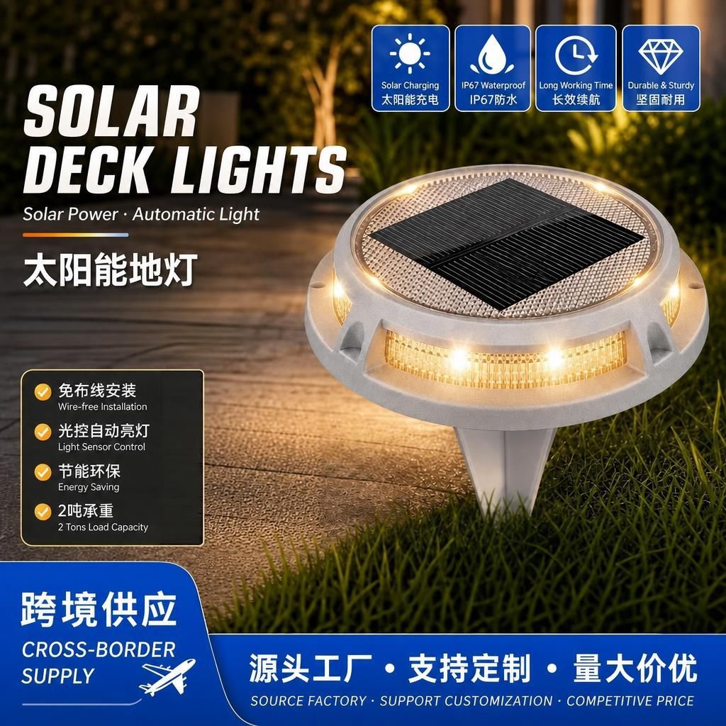 Manufacturer Wholesale Cross-Border Solar Ground Lights, Outdoor Road Lights, Deck Lights, Underground Lights, Lawn Led Lights, Lighting Fixtures