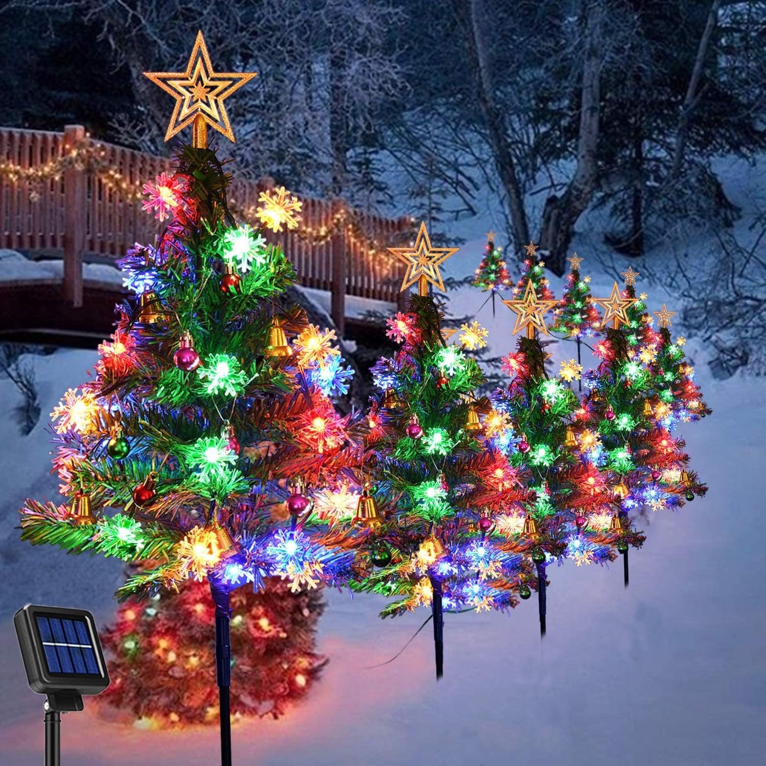 Cross-Border Led Solar Christmas Tree Lights Lawn Lights Courtyard Decorative Lights Garden Lights Christmas Luminous Tree