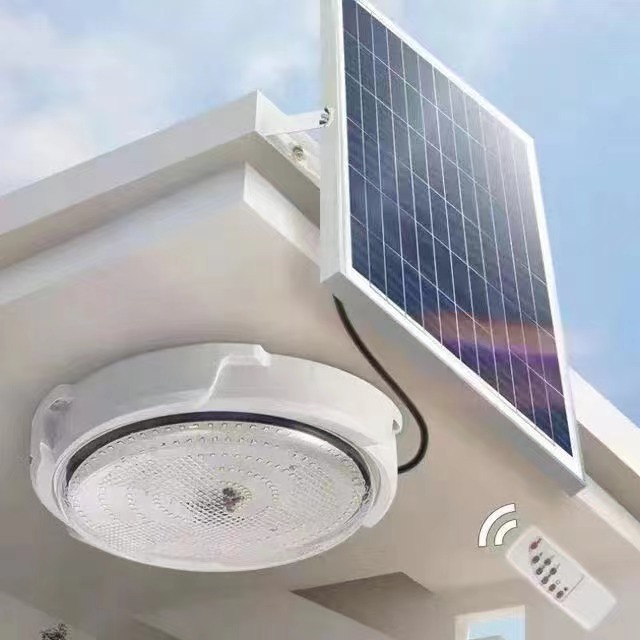 Household Solar Lamp Ceiling Lamp Living Room Aisle Chandelier Outdoor Photovoltaic Sensor Remote Control Led Lighting Cross-Border